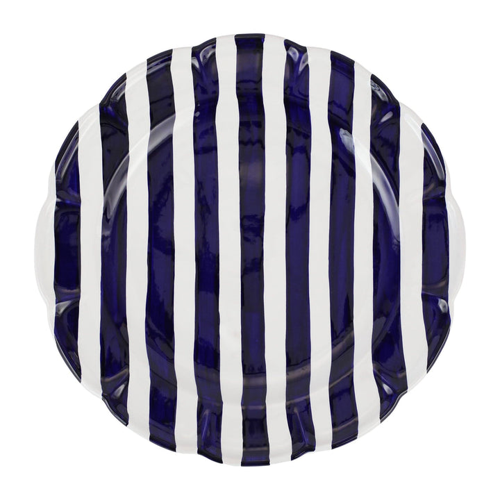 Amalfitana Stripe Round Platter Aqua