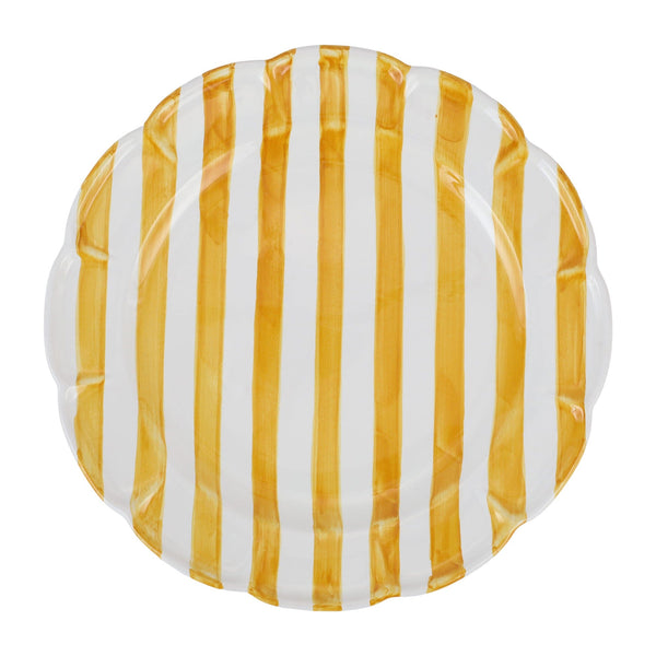 Amalfitana Stripe Round Platter Aqua