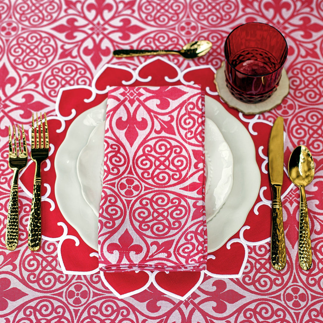 Damask Red Napkins - Set of 4