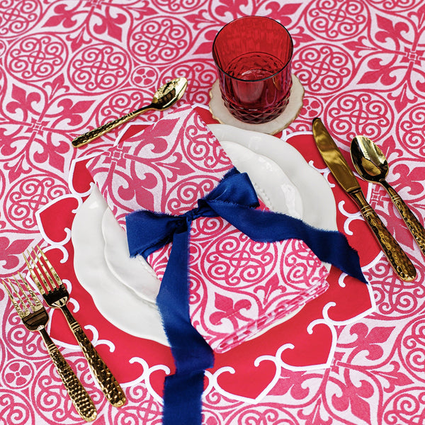 Damask Red Napkins - Set of 4