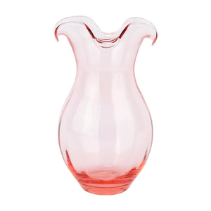 Hibiscus Glass Pink Vertical Fluted Medium Vase