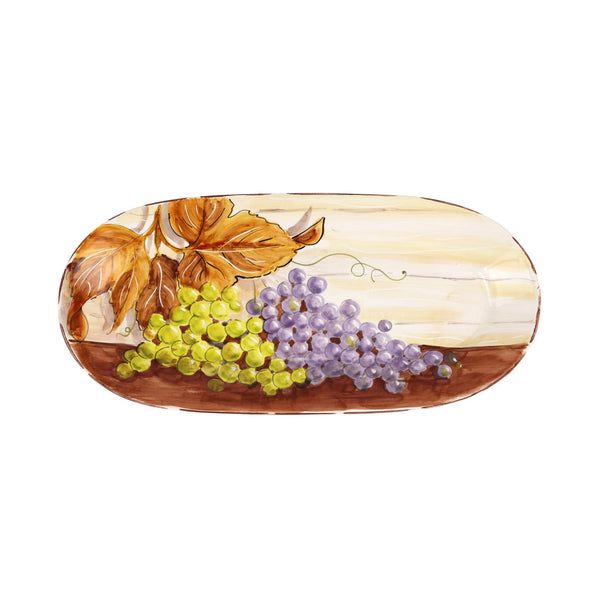 Harvest Grapes Small Oval Platter