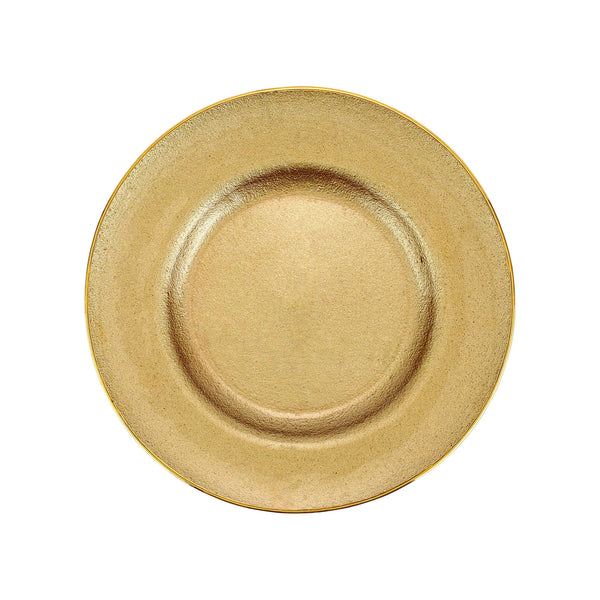 Metallic Glass Gold Dinner Plate