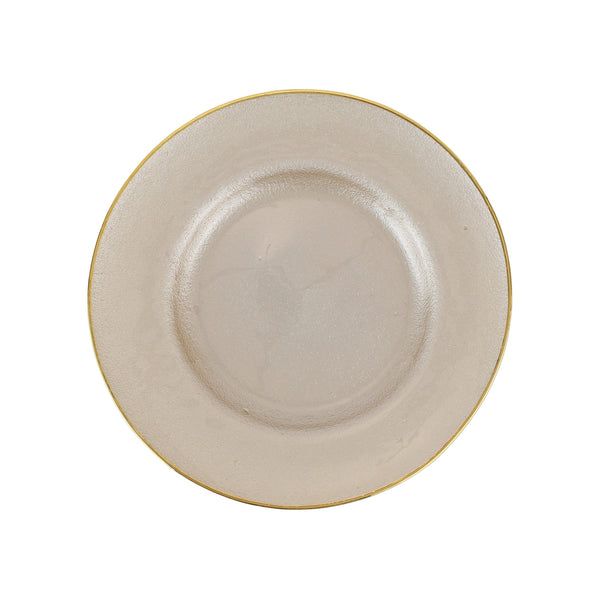 Metallic Glass Pearl Dinner Plate