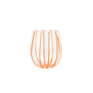 Nuovo Stripe Orange Stemless Wine Glass