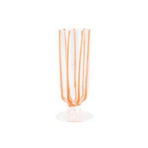 Nuovo Stripe Orange Champagne Glass