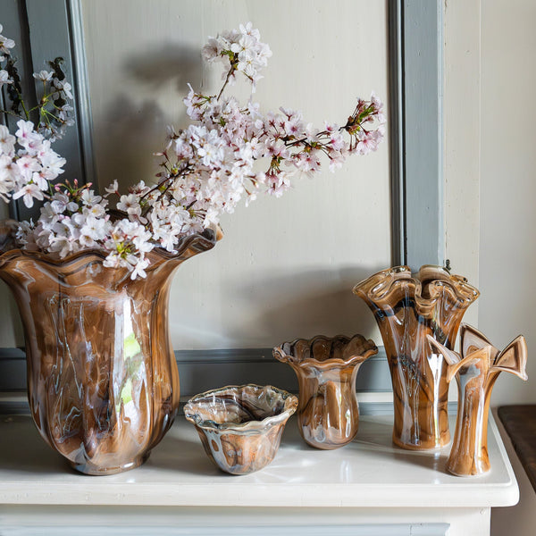 Onda Glass Tortoiseshell Small Tulip Vase
