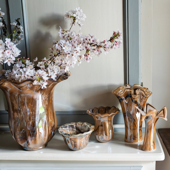 Onda Glass Tortoiseshell Small Tulip Vase