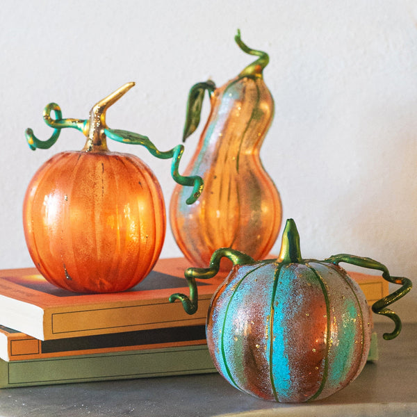 Pumpkins Figural Orange Glass Pumpkin