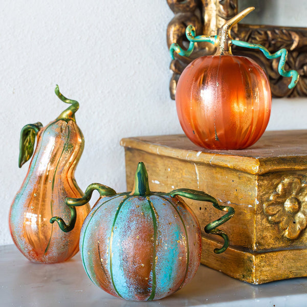 Pumpkins Figural Orange Glass Pumpkin