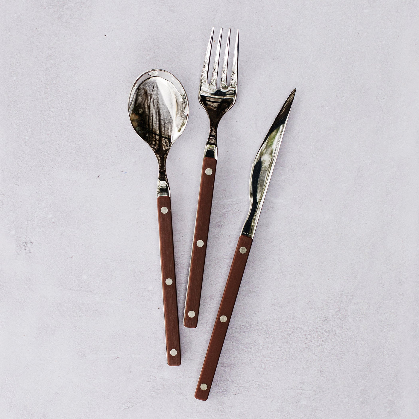 Pastello Brown Three-Piece Place Setting