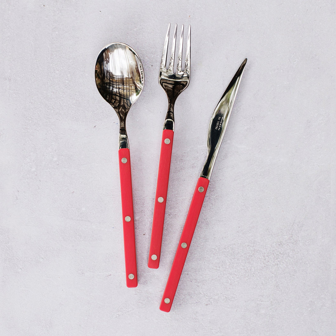 Pastello Red Three-Piece Place Setting