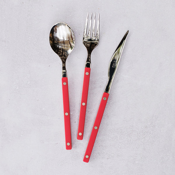 Pastello Red Three-Piece Place Setting