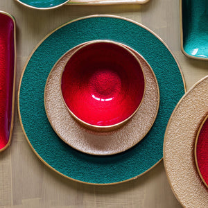Metallic Glass Pearl Salad Plate