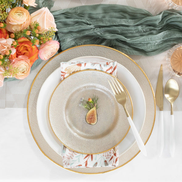 Metallic Glass Pearl Salad Plate