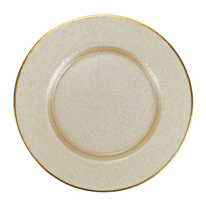 Metallic Glass Pearl Service Plate/Charger