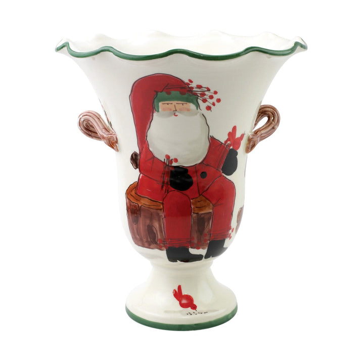 Old St. Nick Large Footed Cachepot w/ Campfire