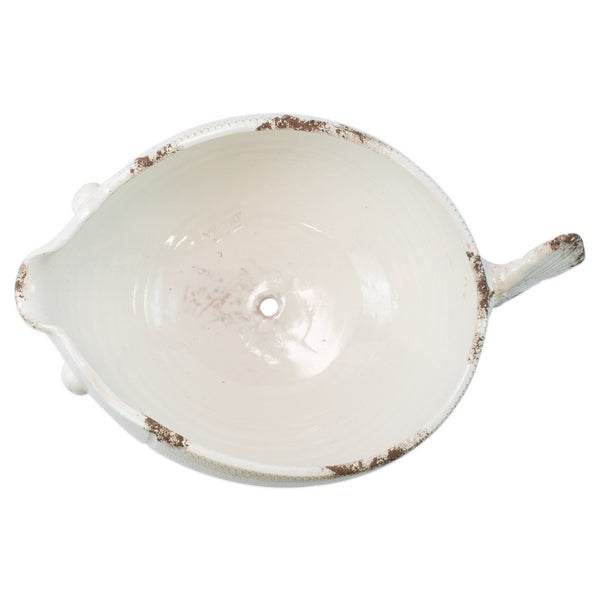 Rustic Garden White Fish Cachepot Alternate View1