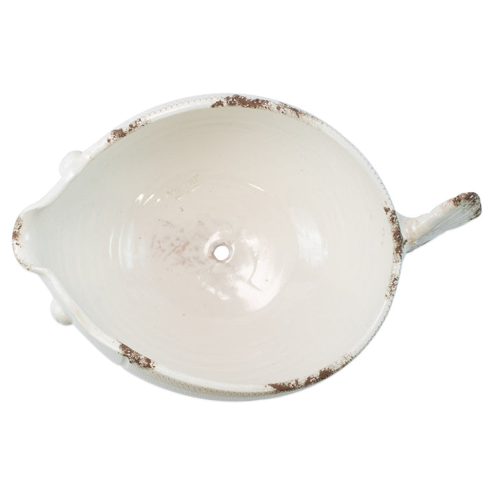 Rustic Garden White Fish Cachepot Alternate View1