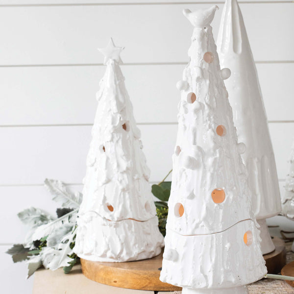 Foresta White Medium Flocked Tree with Star