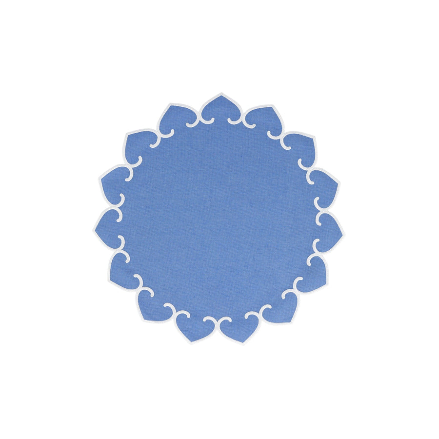 Tessuti Round Placemats with White Stitching - Set of 4