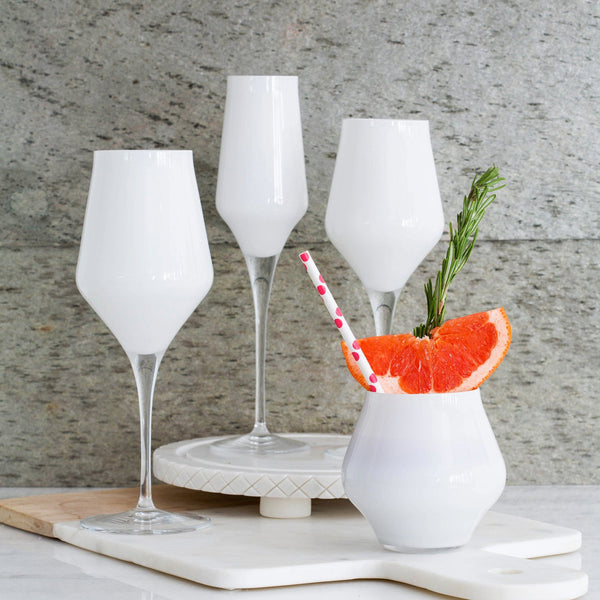 Contessa White Stemless Wine Glass
