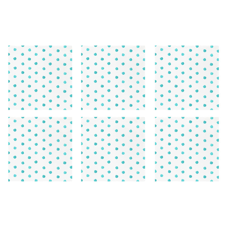 Papersoft Napkins Dot Aqua Cocktail Napkins (Pack of 20) - Set of 6