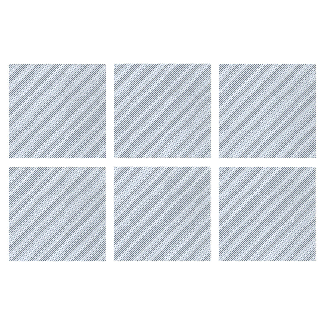 Papersoft Napkins Seersucker Stripe Blue Cocktail Napkins (Pack of 20) - Set of 6
