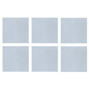 Papersoft Napkins Seersucker Stripe Light Blue Cocktail Napkins (Pack of 20) - Set of 6