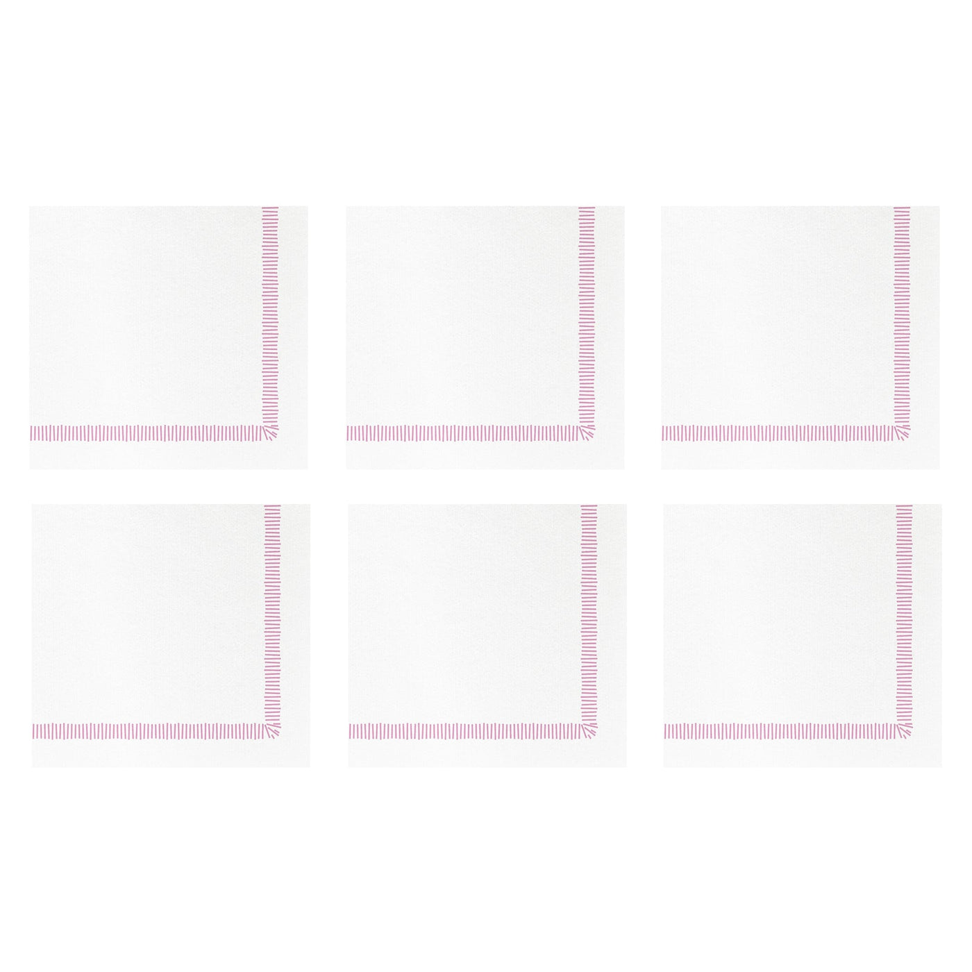 Papersoft Napkins Fringe Pink Cocktail Napkins (Pack of 20) - Set of 6