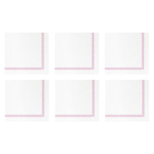 Papersoft Napkins Fringe Pink Cocktail Napkins (Pack of 20) - Set of 6