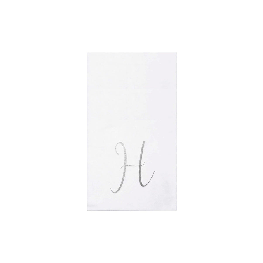 Papersoft Napkins Monogram Guest Towels Pack of 20 - H Silver