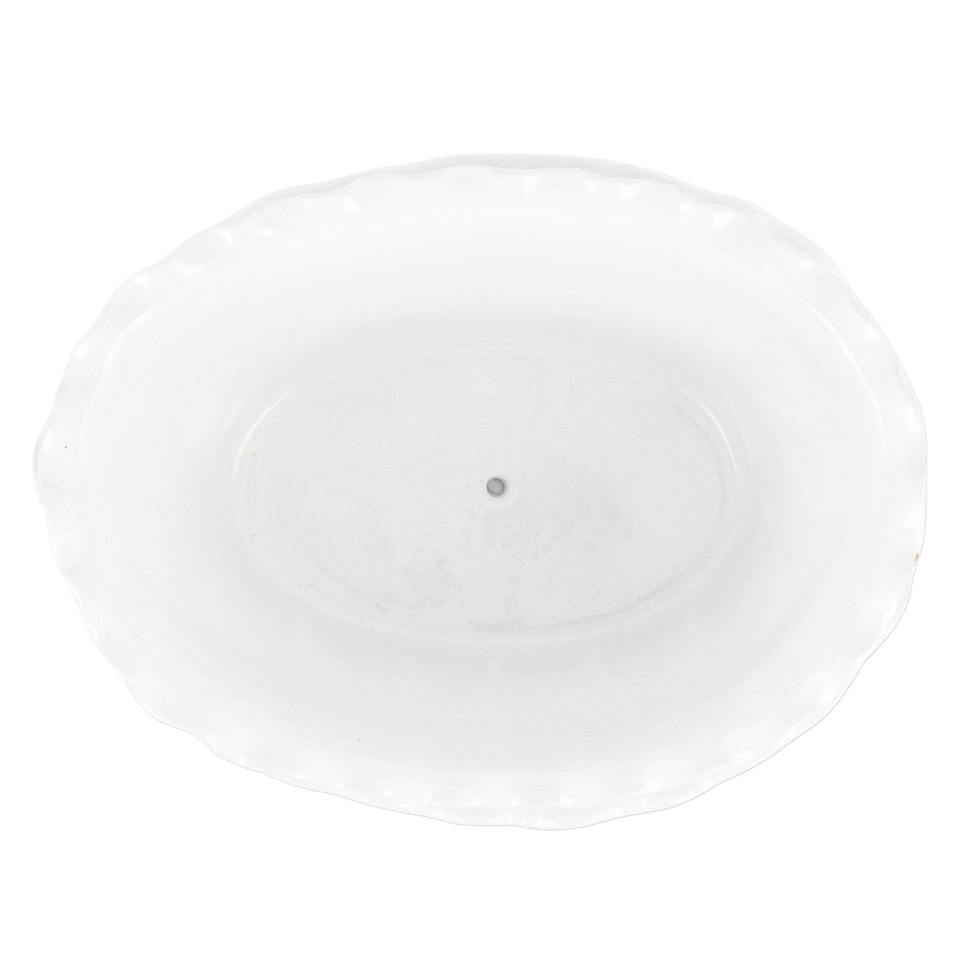 Rustic Garden White Ruffle Oval Planter