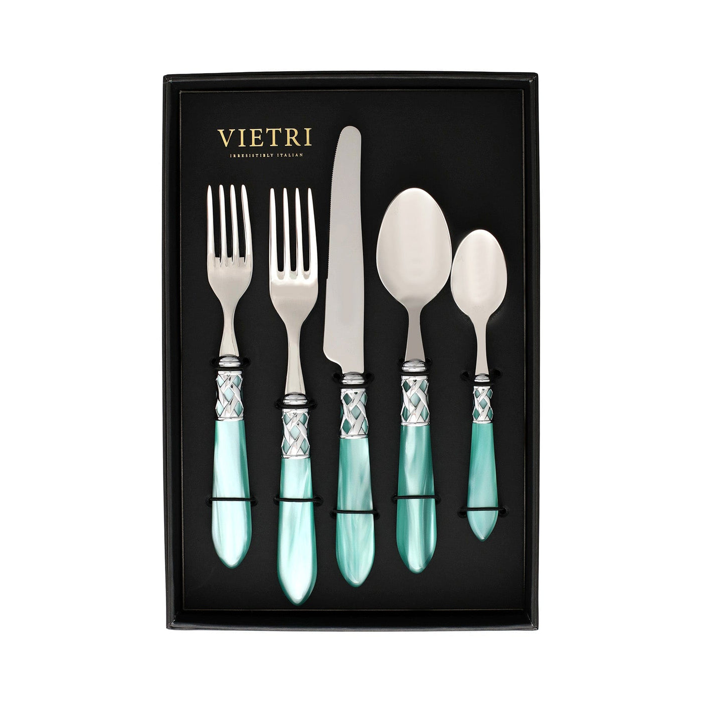 Aladdin Brilliant Aqua Five-Piece Place Setting  Set of 4