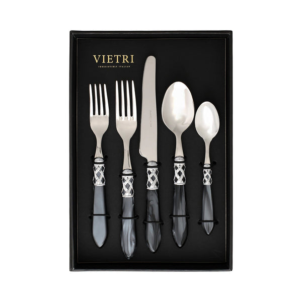 Aladdin Antique Charcoal Five-Piece Place Setting  Set of 4