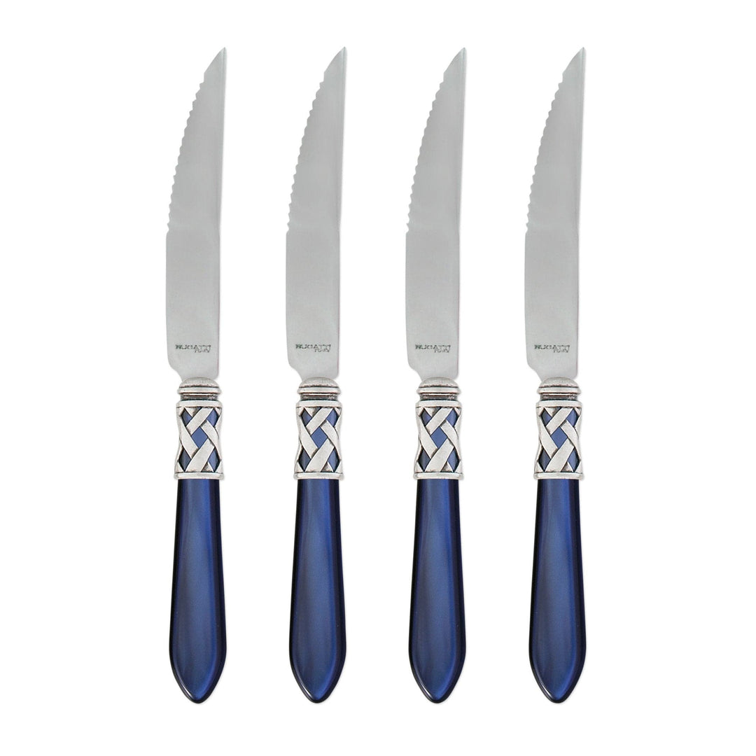 Aladdin Antique Blue Steak Knives by VIETRI