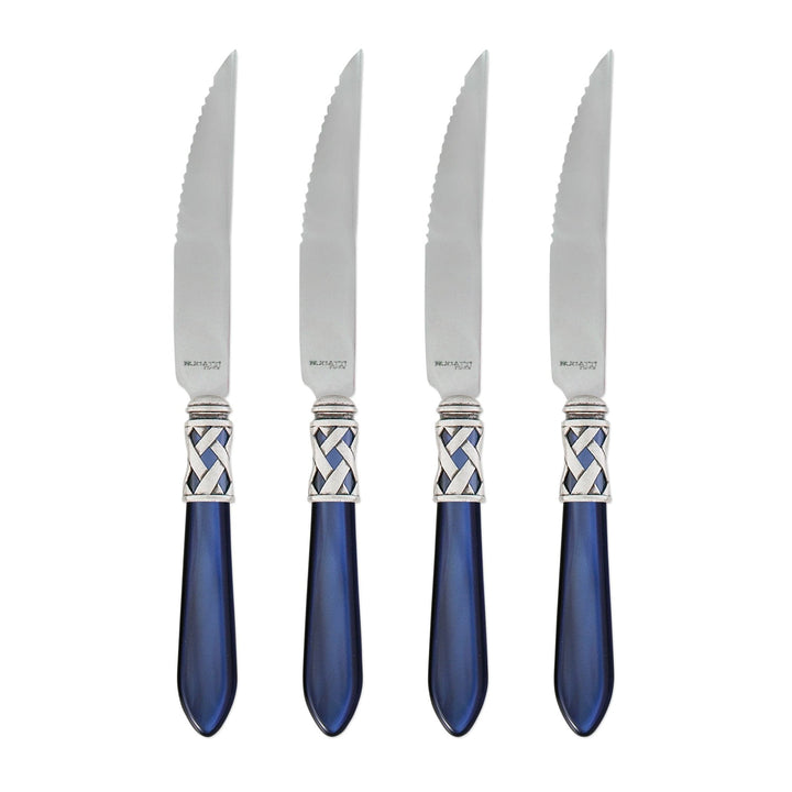 Aladdin Antique Blue Steak Knives by VIETRI