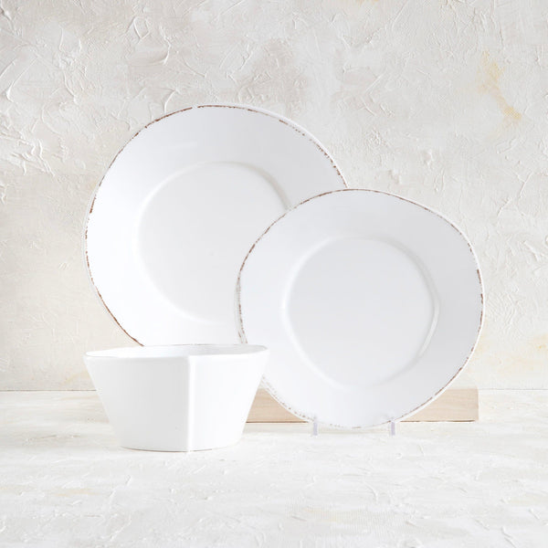 Melamine Lastra White Three-Piece Place Setting