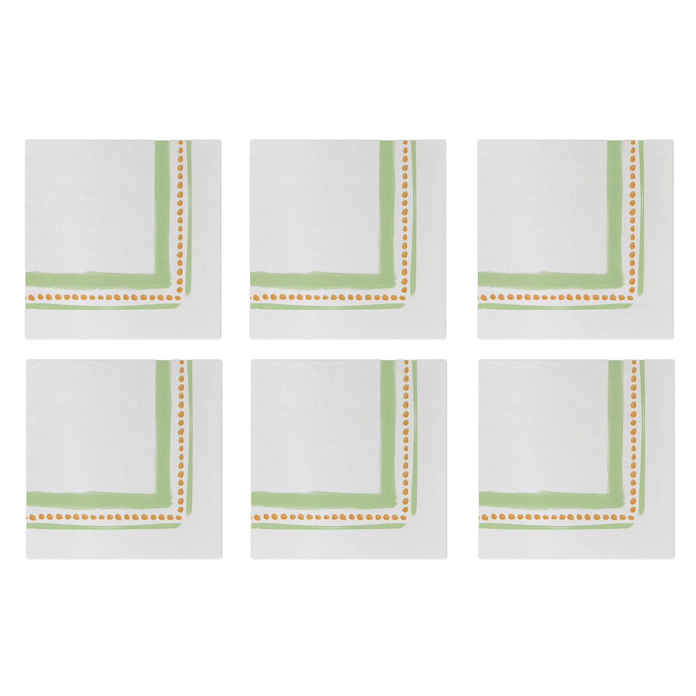Papersoft Napkins Campagna Green Cocktail Napkins (Pack of 20) - Set of 6