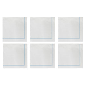 Papersoft Napkins Florentine Light Blue Cocktail Napkins (Pack of 20) - Set of 6